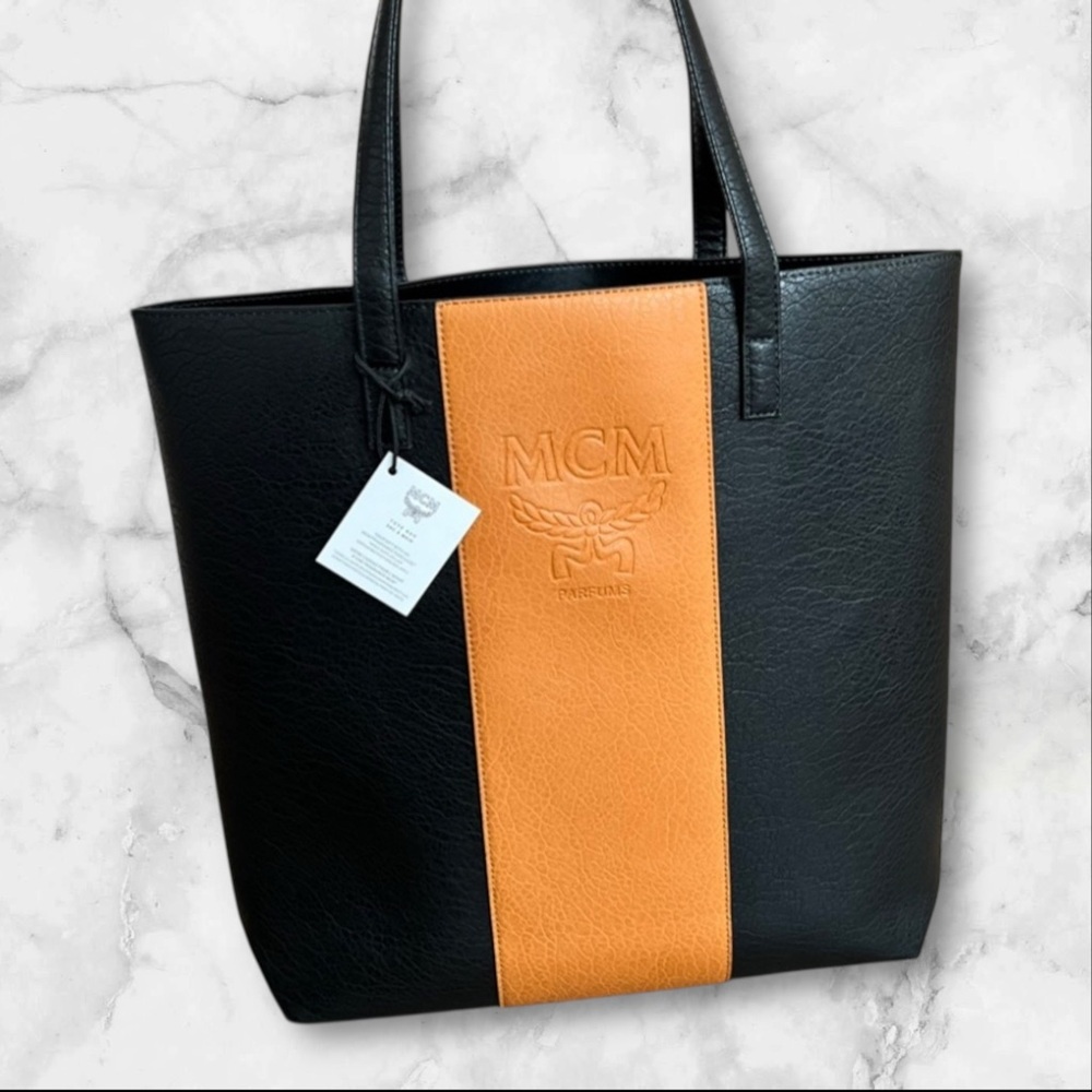 MCM PARFUMS Black Tote with Orange Accent